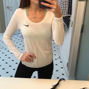 Nike Dri Fit White Long Sleeve